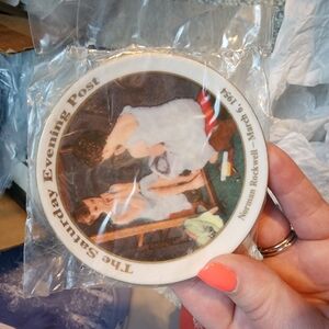 The Saturday Evening Post Norman Rockwell Plate "Girl In The Mirror"